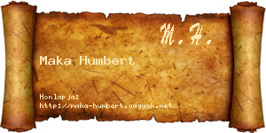 Maka Humbert névjegykártya